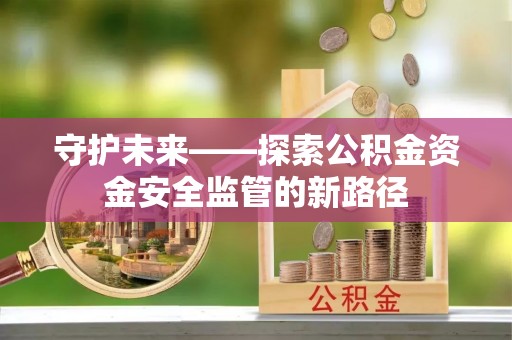 泸水守护未来——探索公积金资金安全监管的新路径