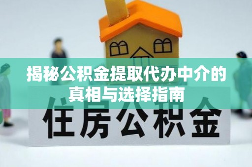 泸水揭秘公积金提取代办中介的真相与选择指南