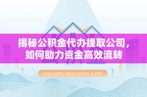 泸水揭秘公积金代办提取公司，如何助力资金高效流转