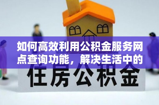 泸水如何高效利用公积金服务网点查询功能，解决生活中的资金难题