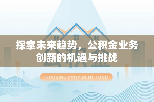 泸水探索未来趋势，公积金业务创新的机遇与挑战