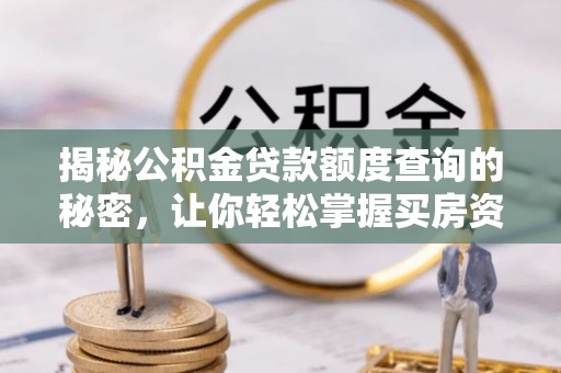 泸水揭秘公积金贷款额度查询的秘密，让你轻松掌握买房资金规划