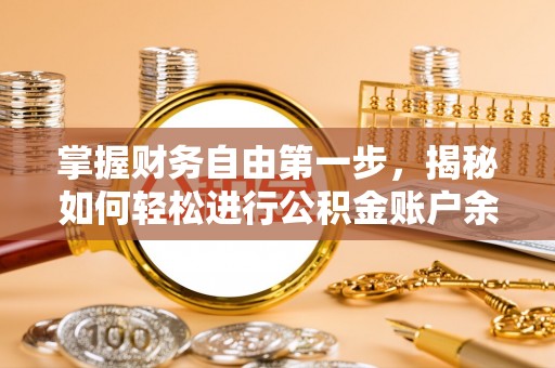 泸水掌握财务自由第一步，揭秘如何轻松进行公积金账户余额查询
