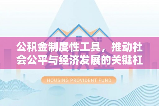 泸水公积金制度性工具，推动社会公平与经济发展的关键杠杆